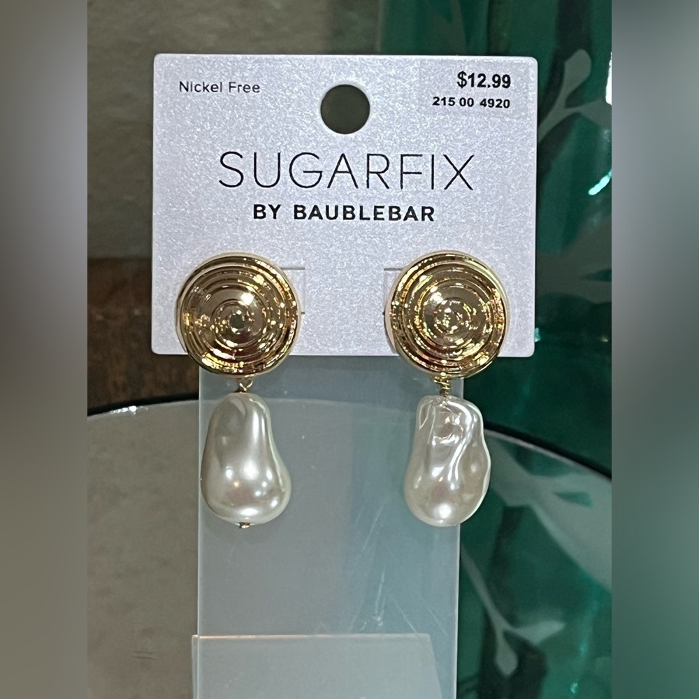 Sugarfix by BaubleBar Gold and Pearl Drop Earrings, new!